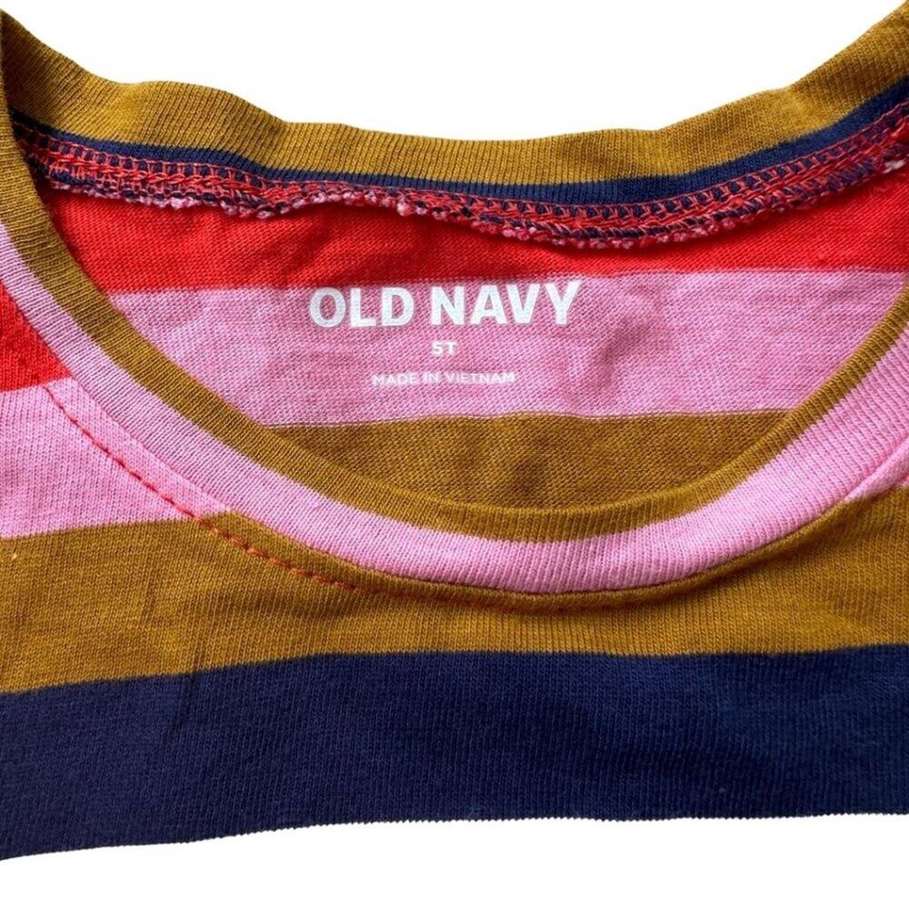 Old Navy Crew Neck Long Sleeve Stripped Pink, Red, Blue 5T - Picture 4 of 4